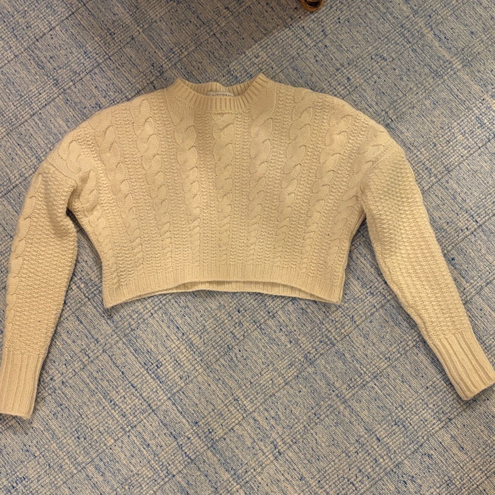 INTERMIX Beige Cable Knit Sweater